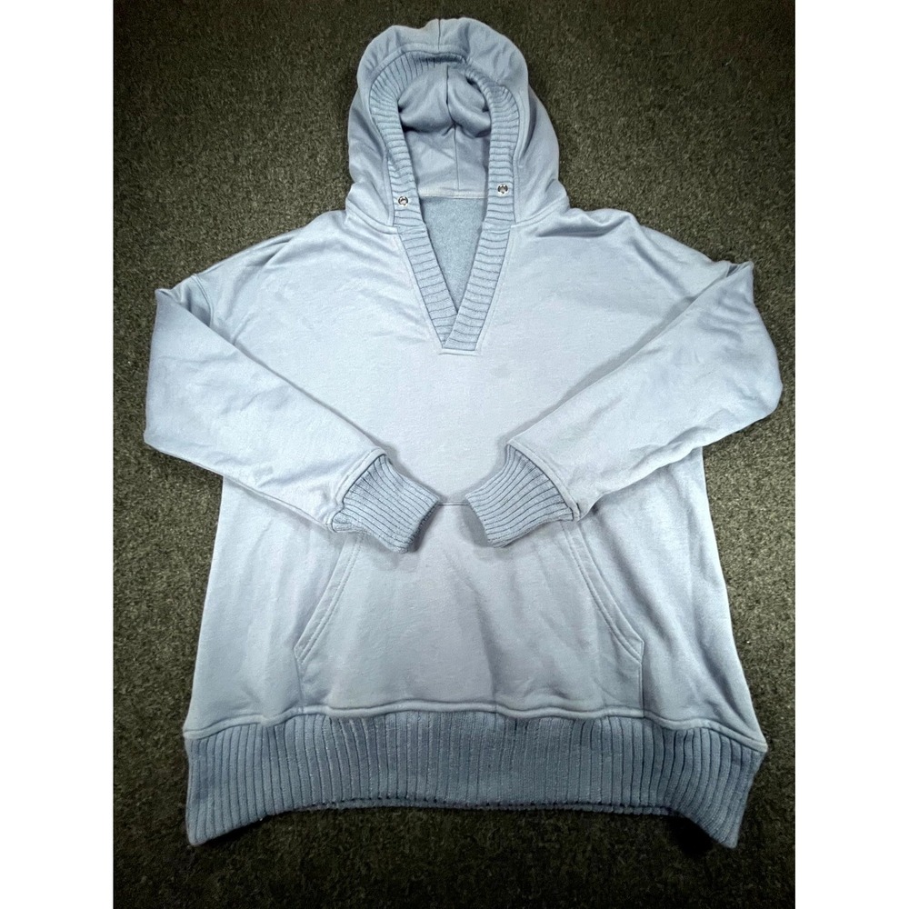 Womens Hoodie Medium Blue Kangaroo Pocket Oversized Comfy Pullover Sweatshirt